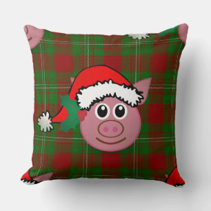 christmas pig throw pillow