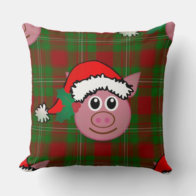 christmas pig throw pillow (Front)