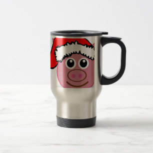 christmas pig travel mug