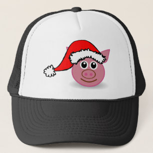 christmas pig trucker hat