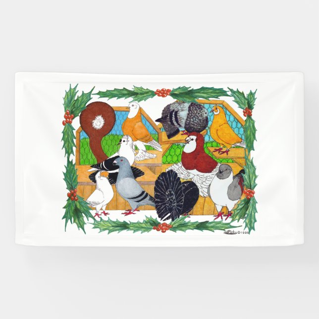 Christmas Pigeons Banner (Horizontal)