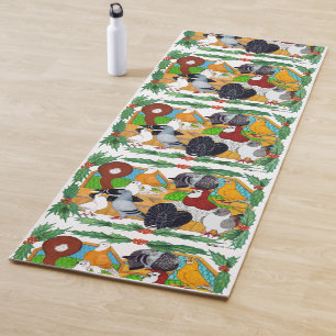Christmas Pigeons Yoga Mat