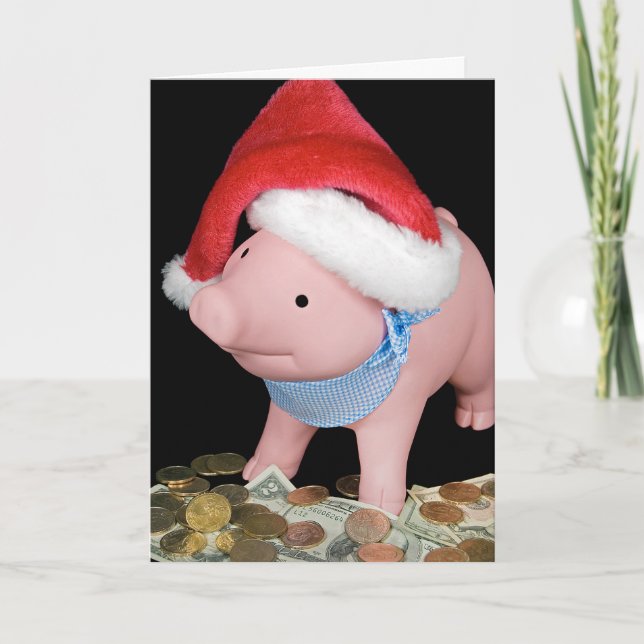 Christmas Piggy Bank Card (Front)