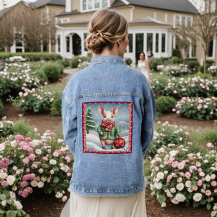 Christmas Piglet Denim Jacket