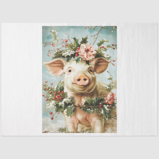 Christmas Piglet Tissue Paper (Front)