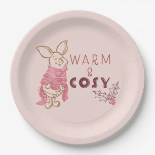 Christmas Piglet   Warm & Cosy Paper Plate