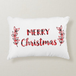Christmas Pillow, Buffalo Plaid Accent Pillow