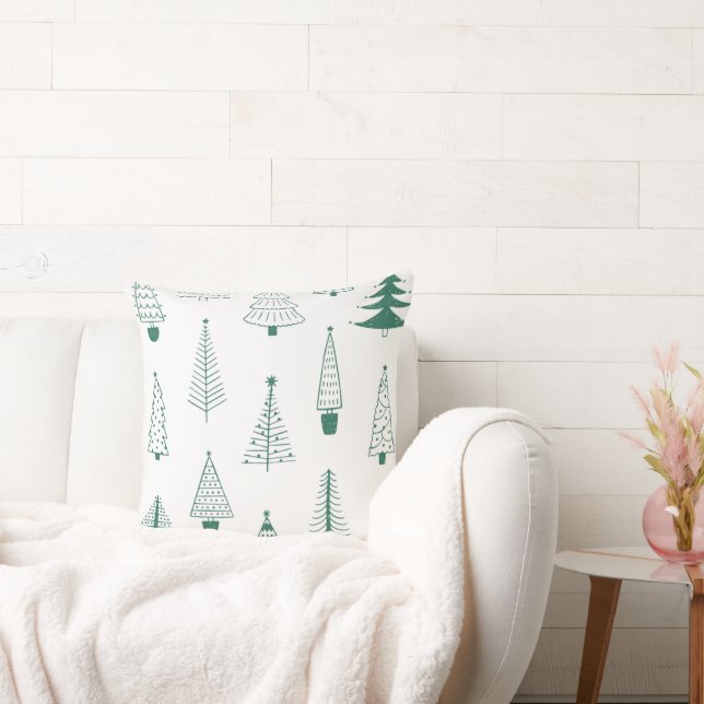 Christmas Pillow with Stylized Trees (Couch)