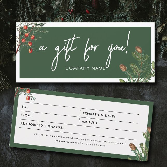 Christmas Pine Business Gift Certificate Voucher (Christmas Pine Business Gift Certificate Voucher)