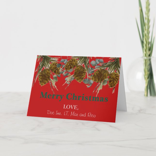 Christmas Pine Cone Holiday Card (Front)