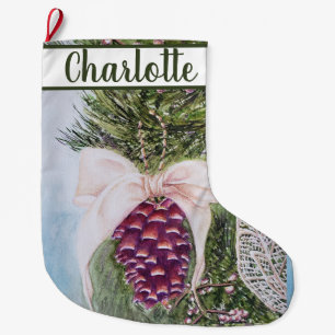 Christmas Pine Cone Large Christmas Stocking