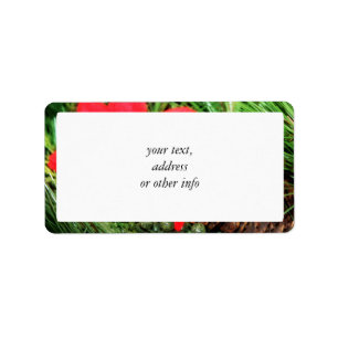 Christmas Pine Cone & Poinsettia Label