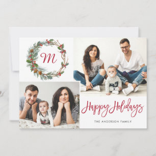 Christmas Pine Cones 2 PHOTOS Collage Greeting Holiday Card