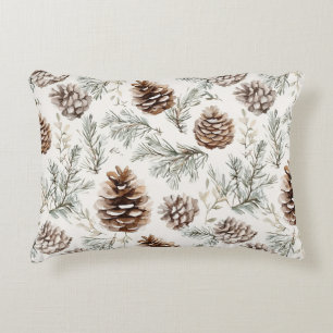 Christmas Pine Cones Accent Pillow