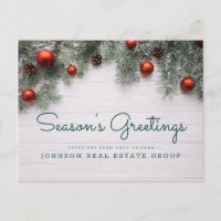 Christmas Pine Cones Business Season's Greetings