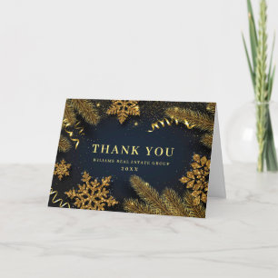 Christmas Pine Cones Corporate Holiday Thank You Card