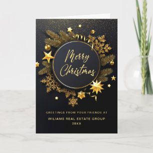 Christmas Pine Cones Corporate Rustic Greeting Holiday Card