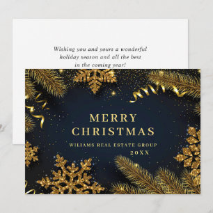 Christmas Pine Cones Corporate Rustic Greeting Holiday Card