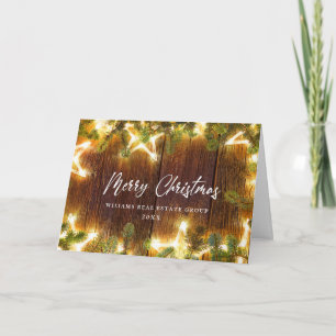 Christmas Pine Cones Corporate Rustic Greeting Holiday Card