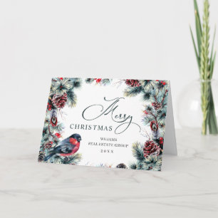 Christmas Pine Cones Corporate Rustic Greeting Holiday Card