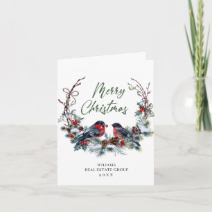 Christmas Pine Cones Corporate Rustic Greeting Holiday Card
