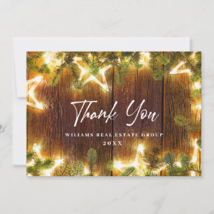 Christmas Pine Cones Corporate Rustic Holiday Thank You Card