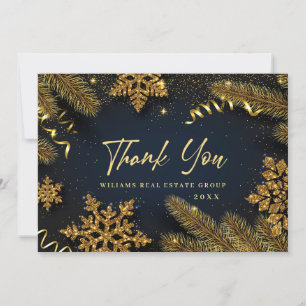 Christmas Pine Cones Corporate Rustic Holiday Thank You Card