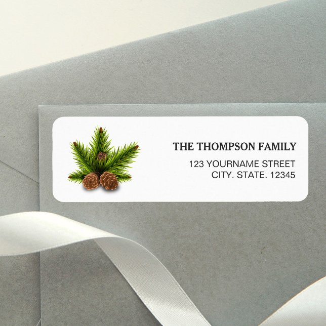 Christmas Pine Cones | Elegant Return Address (Creator Uploaded)
