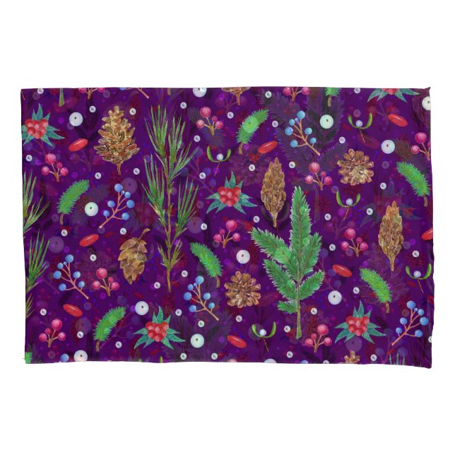 Christmas Pine Cones: Festive Seamless Pillowcase (Front)