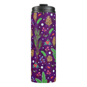 Christmas Pine Cones: Festive Seamless Thermal Tumbler