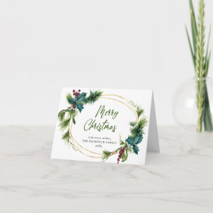 Christmas Pine Cones Rustic Greeting Holiday Card