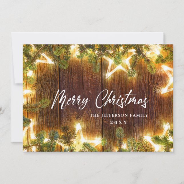 Christmas Pine Cones Rustic Greeting Holiday Card (Front)