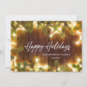 Christmas Pine Cones Rustic Greeting Holiday Card