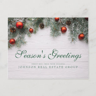 Christmas Pine Cones Season's Greetings Postcard