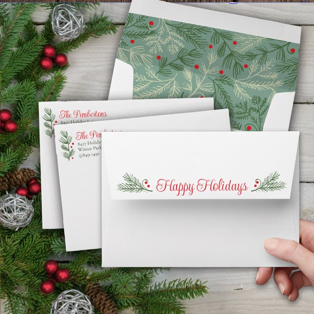 Christmas Pine Foliage Holiday Envelope (Creator Uploaded)