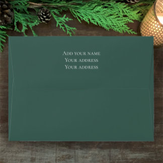 Christmas Pine Sage Evergreen Custom Address Envelope