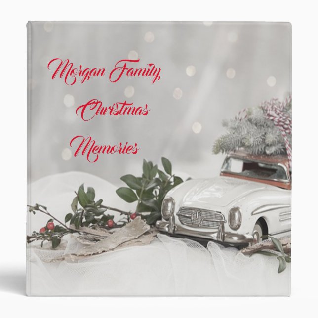Christmas Pine Tree,Car,Snow,Berries Binder (Front)