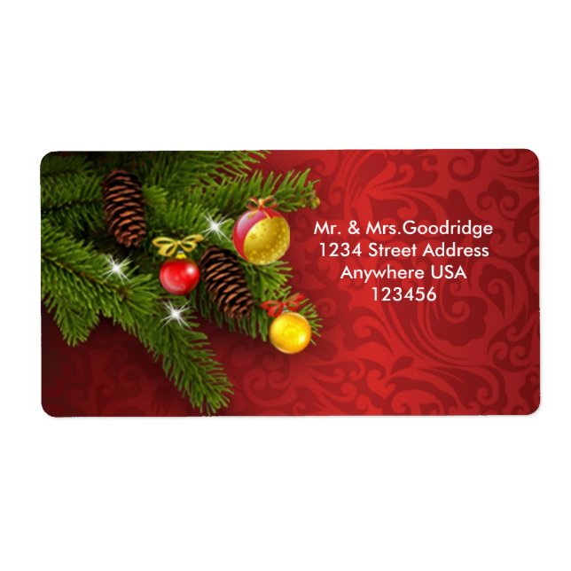 Christmas pine tree, cones and baubles (Front)