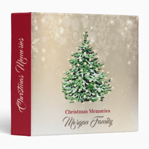 Christmas Pine Tree Gold Binder