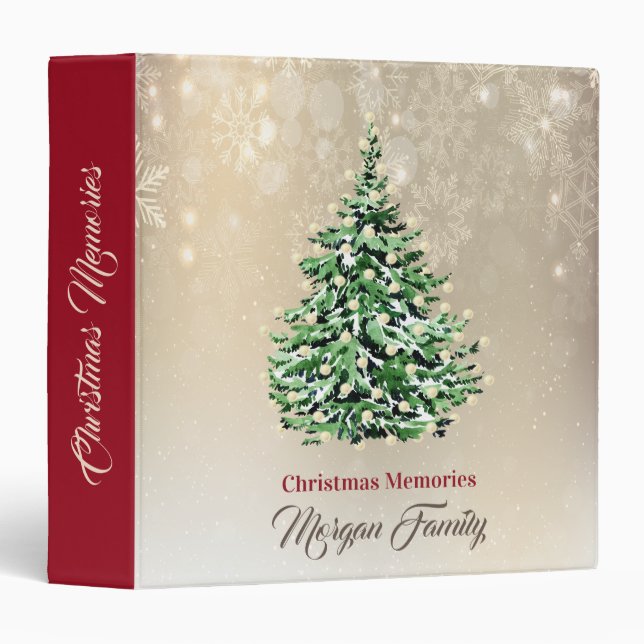 Christmas Pine Tree Gold Binder (Front/Spine)