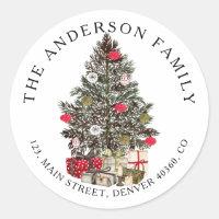 Christmas Pine tree return address label