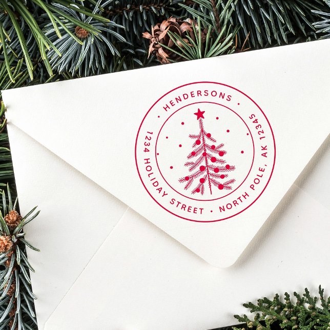 Christmas Pine Tree Return Address Self-inking Stamp (Creator Uploaded)