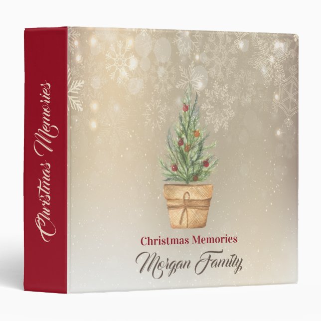 Christmas Pine Tree,Snowflakes Binder (Front/Spine)