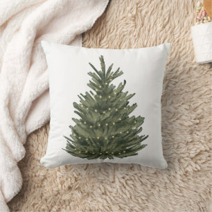 Christmas pine tree Throw Pillow