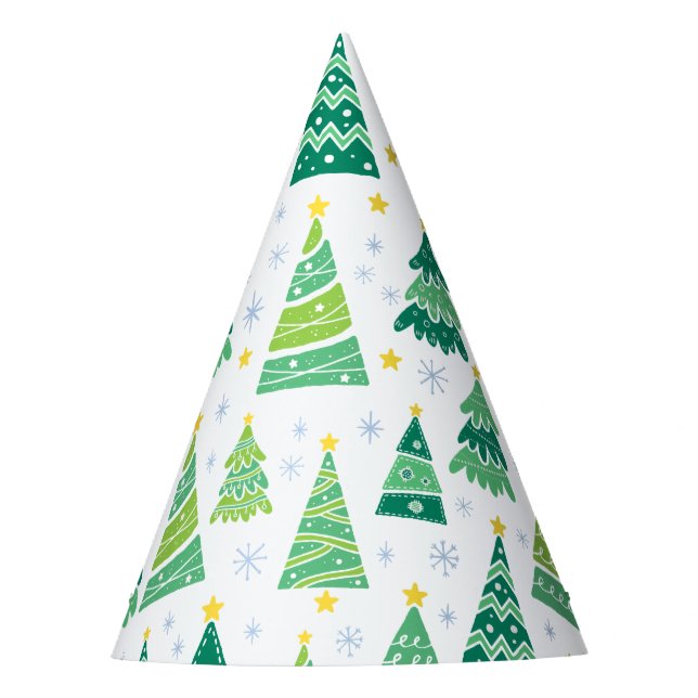 Christmas Pine Trees Pattern Party Hat (Front)