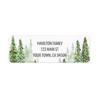 Christmas Pine Trees Return Address Label