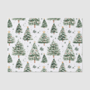 Christmas Pine Trees Whimsical Pattern Tissue Paper