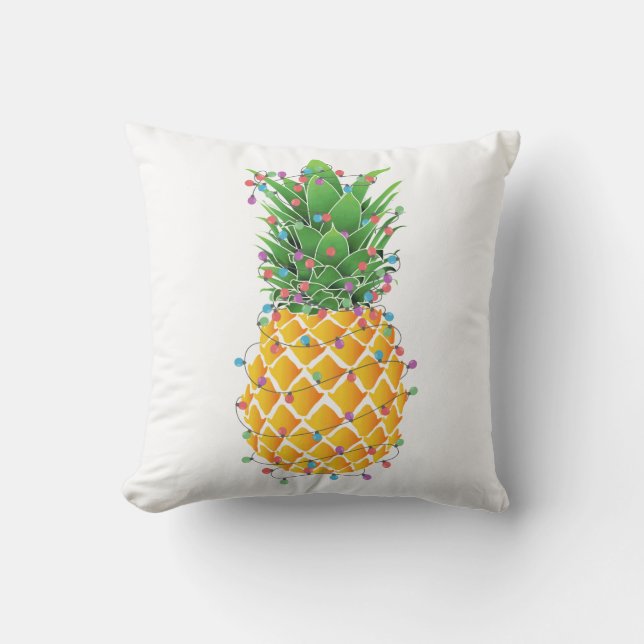 Christmas Pineapple Tree Throw Pillow (Front)