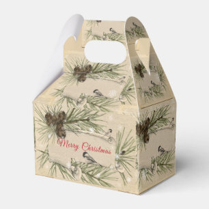 Christmas Pinecones Snowflakes Birds Favor Box