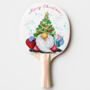 Christmas Ping Pong Paddle Gnome with Gift